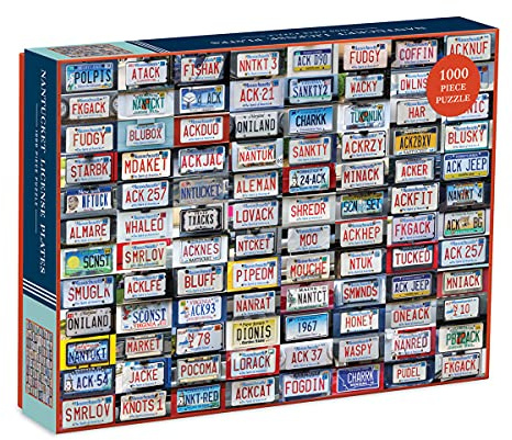 Galison 9780735366275 Nantucket License Plates 1000 Piece Puzzle
