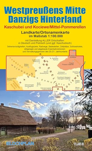 Landkarte Westpreußens Mitte/Danzigs Hinterland: Kaschubei und Kociewe/Mittel-Pommerellen