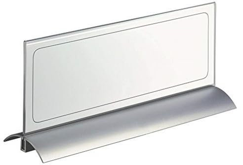Durable 820319 Portanombres de mesa Desk Presenter de Luxe, 105 x 297 mm, acrílico con aluminio