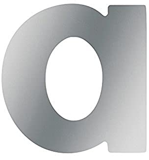 Metafranc Hausnummer a - Edelstahl - 58 mm - 3D Design - Gute Lesbarkeit - Individuelle Kombinationsmöglichkeiten / Beschriftung / Kennzeichnung / Buchstabe / Haustür / Hauswand / Gartentor / 424107