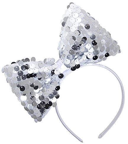 W WIDMANN MILANO Party Fashion - Haarreif mit Schleife, Pailletten, Kopfschmuck, Accessoire Karneval