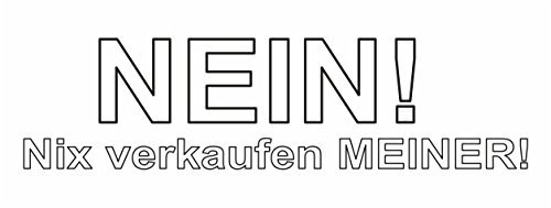 carstyling XXL Aufkleber Nein! Nix weiß