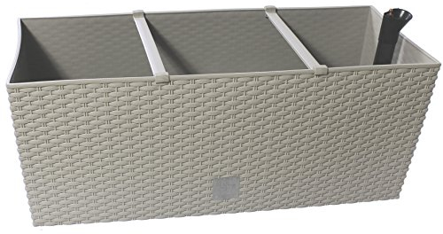 Prosperplast Jardinera Rato 30 litros con riego en color mocca 60 x 25 x 24 cm, Moca, 60 x 25 x 24 cm