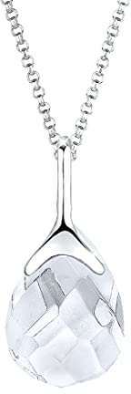 Elli Halskette Damen Klassisch Tropfen mit Bergkristall in 925 Sterling Silber