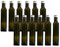 hocz 12 leere Glasflaschen GRÜN Maraska 250 ml incl. Schraubverschluss, Eckig, zum selbst Abfüllen Likörflasche Schnapsflasche Silber