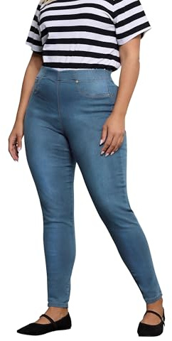 Yours for Good Curve Pull On Bum Shaper Lola Stretch Jeggings - Women's - Plus Size Curve Mid Blue