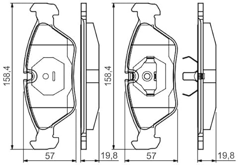 Bosch BP2135 - Auto Bremsbeläge vorne - Bosch-Qualität - für leises Bremsen mit wenig Staub - ECE-R90 zertifiziert - kupferfrei - 1 Set mit 4 Bremsbelägen