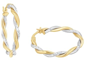 Amor Creolen Damen Ohrschmuck, 2,9 cm, Bicolor, Kommt in Schmuck Geschenk Box, 2014200