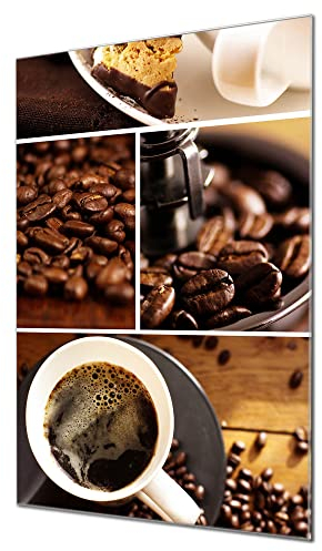 Banjado Glas Magnettafel 40x60cm - Magnetwand und Memoboard für Küche, Büro, Kinderzimmer - Inkl. 4 Magnete & Montageset - Kaffee & Schokolade