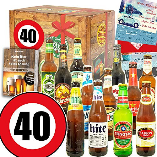 40 Geburtstag lustige Geschenke Mann / 12x Bier Welt/Geschenke Mann zum 40.