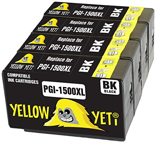 YELLOW YETI Ersatz für Canon PGI-1500XL PGI-1500XLBK Druckerpatronen Schwarz kompatibel für Canon MAXIFY MB2050 MB2350 MB2750 MB2150 MB2155 MB2755