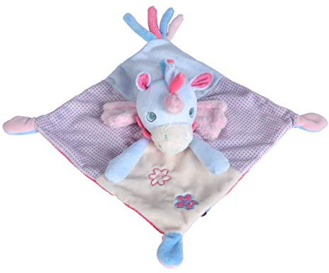 Nicotoy Schmusetuch Einhorn flach, 25 cm, Blau