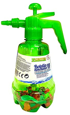 ZCENTER Botella con Hinchador Y 100 Globos Agua Botella Inyectora para Llenar Globos De Agua Super Rápido