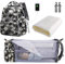SNDMOR Wickeltasche Rucksack, wickelrucksack mit bettfunktion Großer, Multifunktionale Diaper Bag Mit Wickelunterlage, Kinderwagen-Haken, Geeignet für Mama und Papa (Schwarz-Weiße Blumen)
