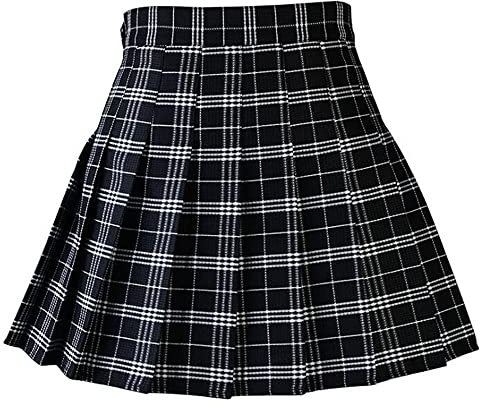 Black Sugar Femme Fille Jupe Courte Rouge Ecossaise Carreaux Noir Plissée Zip Coton Résistant Epaisse Gothique Punk De Bonne Qualité Doublure Protection Short (Noir, L)