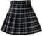 Black Sugar Femme Fille Jupe Courte Rouge Ecossaise Carreaux Noir Plissée Zip Coton Résistant Epaisse Gothique Punk De Bonne Qualité Doublure Protection Short (Noir, L)