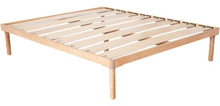 EVERGREENWEB Sommier Double 80x190 cm à Lattes sur Pieds avec Pieds Inclus - Lit - sommier en kit à Monter - Orange Kit