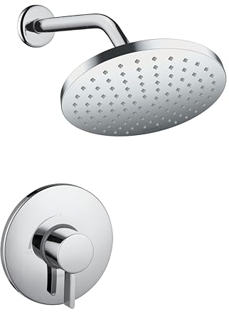 hansgrohe Vernis Blend 04953000 - Set doccia a 1 getto, finitura cromata, grezza e valvola per doccia inclusa, 1,75 GPM