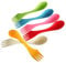 SUCHUANGUANG 6Pieces/Set 3 In 1 Spoon Fork Knife Cutlery Set Mixed Sweet Candy Color Portable Camping Hiking Utensils Spork Multifunctional Tableware Camping Spork