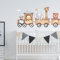 WANDKIND Noah's Zug V314 Eisenbahn mit Tiere aus Afrika Wandtattoo | handgezeichnet | AUFKLEBER Kindergarten | Wandsticker Kinderzimmer Deko Klebefolie Löwe Elefant Giraffe Tiger (125 x 60 cm)