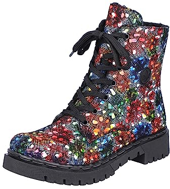 Rieker Damen Schnürstiefeletten Y2440, Frauen Stiefeletten,Boots,Stiefel,Bootee,Booties,halbstiefel,Kurzstiefel,Multi (90),39 EU / 6 UK