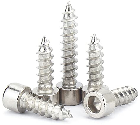 CONPHERON Viti Autofilettanti a Esagono Incassato Placcato Nickel Viti a Brugola 8.8 Ad Alta Resistenza Viti per Legno M2.6×6mm, 200 pcs