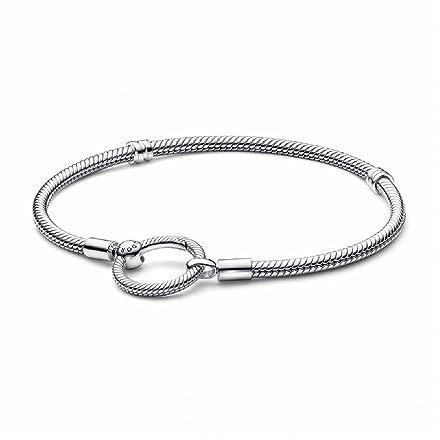 Pandora Moments Snake chain sterling silver bracelet and Pandora O clasp