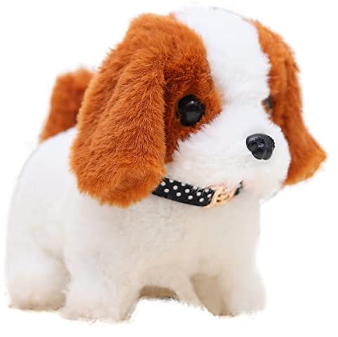 Caffney Soft Plush Battery-Operated Pet Puppy for Kids - Interactive Saint Bernard Dog With Barking, Walking, and Tail-wagging Simulation - Toy for Boys and Girls
