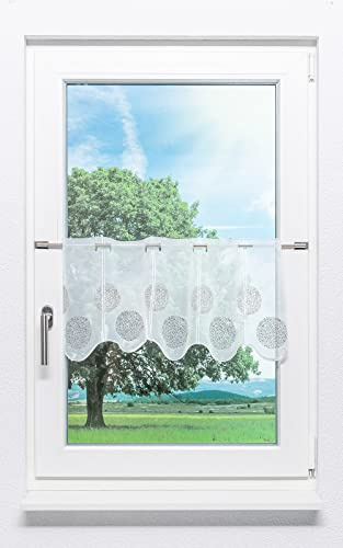 LYSEL Scheibengardine Kringel Muster (Bx H) 80cm * 30cm Braun/grau-braun