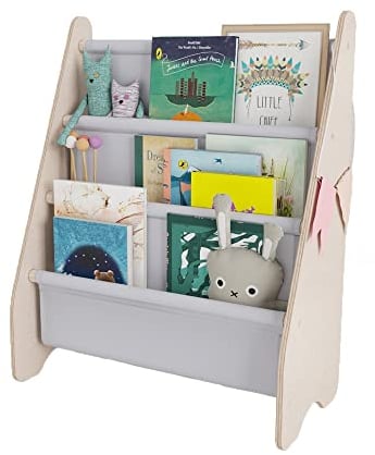 MAMOI® Bücherregal für Kinder, Bücherkiste für kinderzimmer, Book Shelf, Buchregal, Wandregal kinderregal, Kinderbücherregal, Bücherbank aus Holz, Kindermöbel für kleines Kind
