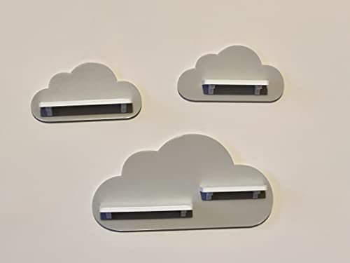 PsGreen 3er Wolken-Set passend/Kompatibel für die Toniebox Toniefiguren (Hellgrau)