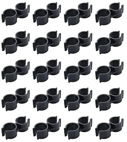 UTALIND 20 morsetti per tubi a doppia porta in plastica per scaffali, morsetti per pannelli di recinzione