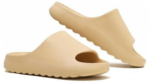 Jesindr Ciabatte Uomo Donna Estive Mare Pantofole Cozy Slides Casa Foam Slide Piscina Scarpe Nuvola Slippers Gomma Sliders Estivi Sandali, Beige, 42 EU