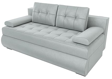BROMARKT Schlafsofa Gandia - Sofa mit Schlaffunktion und Bettkasten, Bettsofa, Couchgarnitur, Couch, Sofagarnitur, Bett (h85 x t99 x b200 cm, Paros 5 Hellgrau)