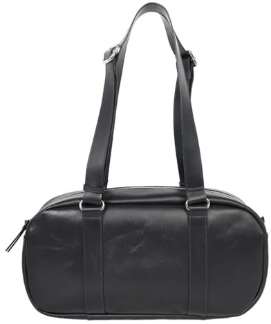 CINQUE Leder Handtasche Henkeltasche Diane Bowling Bag Black schwarz