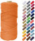 Binwat Cordón de macramé grueso de 5 mm x 100 m, hilo trenzado de algodón natural para colgar en la pared, ganchos de plantas, tejer, proyectos decorativos (naranja)
