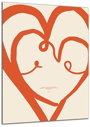 DARO Design - Wand-Bild Abstrakt Herz Liebe auf 6mm HDF 30x20 cm - Wand-Deko Bilder Geschenk