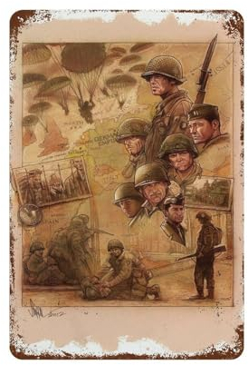 KSOXDAITIP Poster der TV-Serie Band of Brothers, Wanddekoration, Kunst, Metallblechposter, moderne Heimdekoration, Kunst, Metallposter, Hausbar, Laden, Dekorationen, Vintage-Schild, Geschenk, 30 x 20