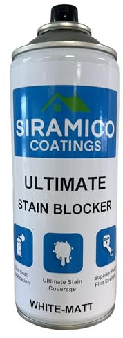 SIRAMICO COATINGS Ultimate Stain Blocker | 400ml - Matte White | One Coat Anti Mould & Damp Proofing Paint for Internal Walls & Ceilings - Stain Blocker for Painted Areas, Wood, Stone & Brick