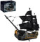 Auspcers Groß Black Pearl Piratenschiff Bausteine Spielzeug Set, 5266 Teile Große Segelschiff Bausteine Spielzeug, MOC Segelschiff Modellbausatz Geschenk, Black Pearl Piratenschiff Bauklötze Bausatz