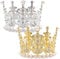 2 Stücke Silber&Gold Kuchen Top Perle Prinzessin Krone Dekoration Kleine Krönchen Tortenaufsatz Mini Tiara Perle Krone für KinderGeburtstag Party Thema Geburtstagsfeier Jubiläum