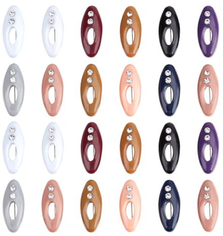 OLYCRAFT 24 Stück 6 Farbige Hijab Nadeln Clips Schal Sicherheitsnadeln 37.5x15.5cm Kunststoffabdeckung Hijab Nadel Hohl Mit Strass Nadeln Ovale Schalnadel Zum Befestigen von Schals Pullovern