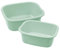 simpa 11L Multi-Purpose Pastel Mint Plastic Rectangular Household Cleaning Bowl for Washing Up, Window Cleaning, Car Valeting and Multi Room Spot Cleaning Tasks - Set of 2 Bowls.