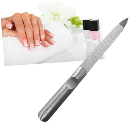 Healeved Raspa Per Unghie Acciaio Inossidabile Doppia Faccia Strumento Manicure Professionale Per Unghie Naturali e Artistiche Design Ergonomico e Leggero Per Uso Domestico e Saloni