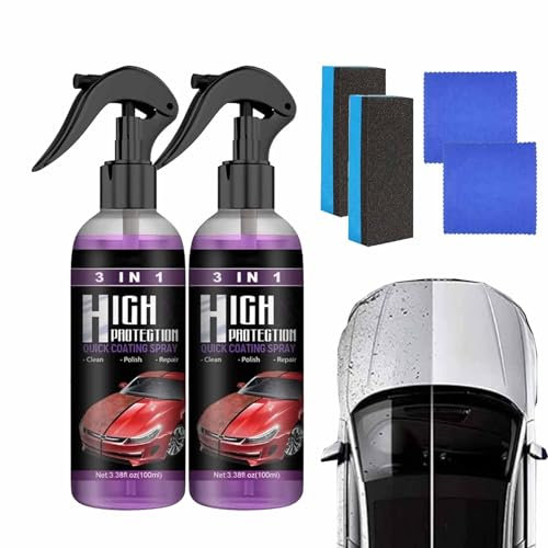 Spray Anti-Rayures Pour Voiture - 3 En 1 Spray Anti-Rayures - Verre Liquide, Spray Nano Anti Rayures, Réparation Rayures Carrosserie, Brillance & Protection Longue Durée (2PCS)
