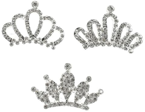 Gogogmee Lot de 3 Peignes Diadèmes Strass Petite Taille pour Garçon et Filles Filles Bébé, Accessoires Cheveux Cérémonie Fête Anniversaire, Maintien Confortable et Doux Plusieurs styles