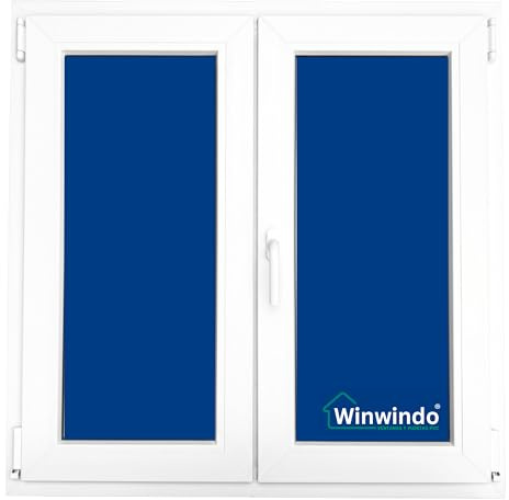 Winwindo - Ventana PVC Reforzada | 1000x1000 | 2 Hojas Oscilobatiente | Cristal Climalit Transparente | Perfil Aluplast | Blanca | No amarillea, Ruido <45db, Aislamiento Térmico | Entrega 24/48h