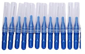 QUXVUIS 50 Stück Hygiene Interdentalbürste Zahnseide Stäbchen Rot Blau Kunststoff Zahnmedizin Werkzeug Entfernt Gesundheit Zahnstocher