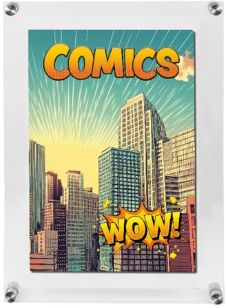 SAFE Acryl-Wandrahmen für Comics bis 180 x 270 mm | UV-stabilisierte Frontscheibe und dreiteiliger Aufbau für flache Sammelhefte