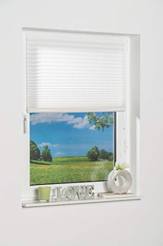 K-Home® Klebe-Plissee Weiß Lichtschutz B85 x H130 cm